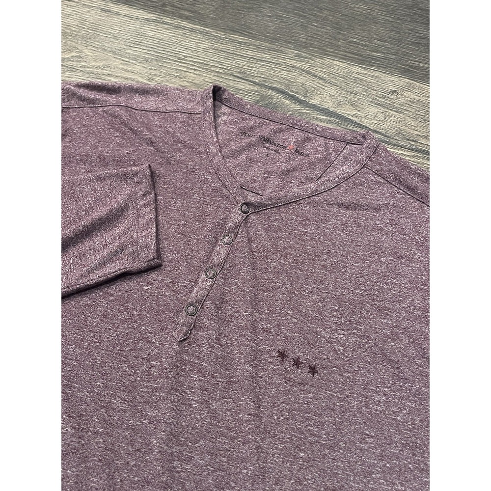 John Varvatos Star USA Snap Button Henley Shirt Top  Mens Size Large Purple